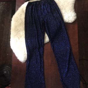 Blue Glitter Disco Pants